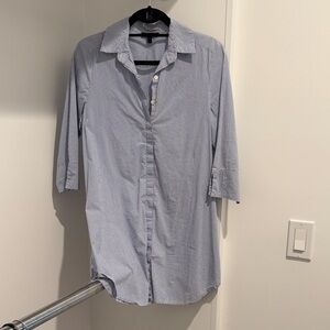 Isabella Oliver Blue and White Pinstripe Tunic Shirt